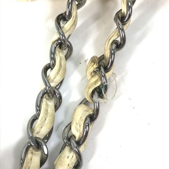 CHANEL CC CC Mark Chain bag Crossbody Double Chain Shoulder Bag White/SilverHW - Picture 13 of 16